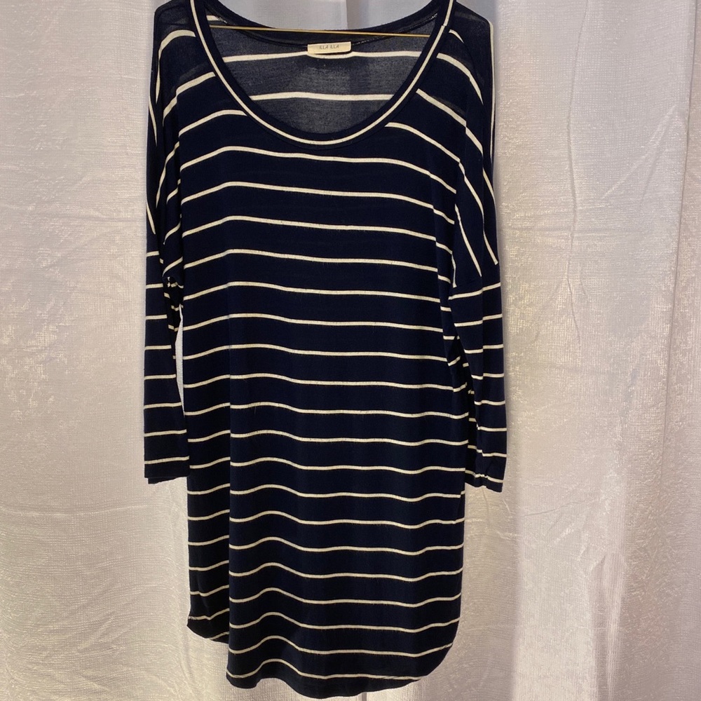 ILLA ILLA blue navy stripped dress